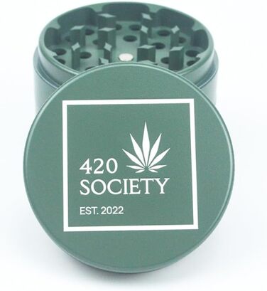 Преміальна керамічна гріндер-крашер 420 Society, 4-частинна, антипригарна, для спецій, Nano-кераміка, комплект 420SCTY Care, темно-зелений