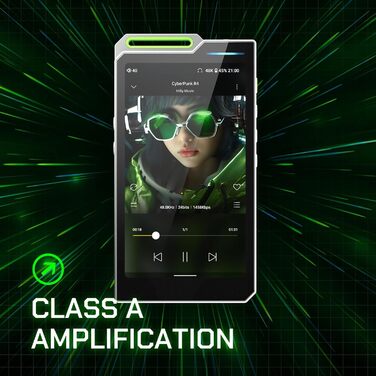 HiBy R4: Android MP3-плеєр з Bluetooth та Wi-Fi, 4DAC, 32GB, підтримка DSD, PCM, MQA, 4.4mm балансний вихід (Чорний)