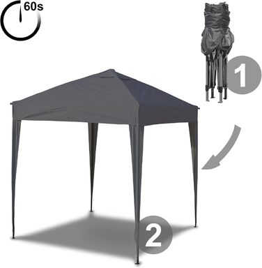 3x3 Pavilion WATERPROOF, Waterproof Folding Pavilion, Party Tent Quick Setup Garden Pavilion Pop Up Tent Sun Protection Steel Frame (Gray, 3x3 m without side walls)