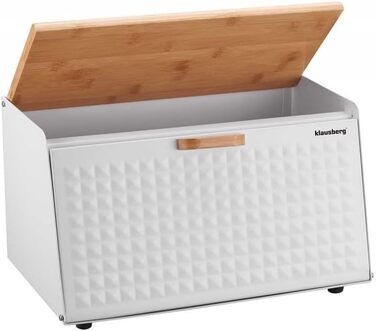 Кляузберг Brotbox: дерев'яний та металевий хлібний ящик/кошик (чорний/білий)