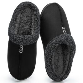 Чоловічі халати з замші з меморі-піною, для дому та вулиці, теплі зимові халати з неслизькою підошвою, подарунок для чоловіків, тата, чорний 47/48 EU