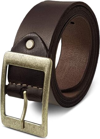 Жіночий шкіряний ремінь ROYALZ Vintage для джинсів, костюма, штанів. Ширина 38 мм, товщина 4 мм. Колір: темно-коричневий. Довжина: 115 см, розмір: 100 см