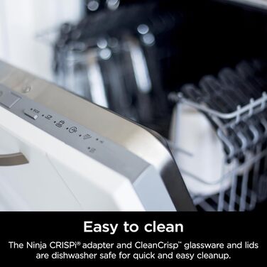 Ninja Crispi – портативна кухонна система з Crispi PowerPod, 6 чашок та 4 скляних чашок TempWare, термостійкі, кришка для зберігання, придатні для мікрохвильової печі, сірий колір