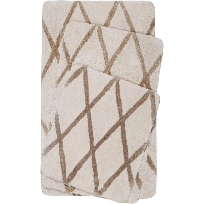 Homie Living Bath Mat, Non-Slip and Washable, Plush and Soft Pile, San Bosa (70 x 120 cm, Beige Sand) Beige Sand 70 x 120 cm