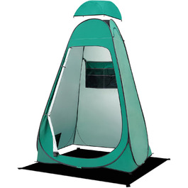 Brian & Dany Pop Up Camping Shower Tent - Portable Changing Tent with Rainfly & Windows - Outdoor Privacy Tent, UPF 50+ Waterproof, Green