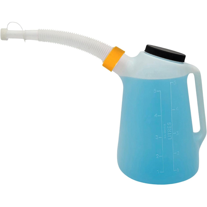 HERO Filling Can, Measuring Can, SET 1L + 3L + 5L Measuring Cups with Flexible Spout and Lid, Water Can, Car Oil Change, Automotive