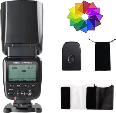 Фотоспалах PHOTOOLEX FK580-C для Canon DSLR: GN60, TTL, 1/20000s, 2.4G, швидке перероблення