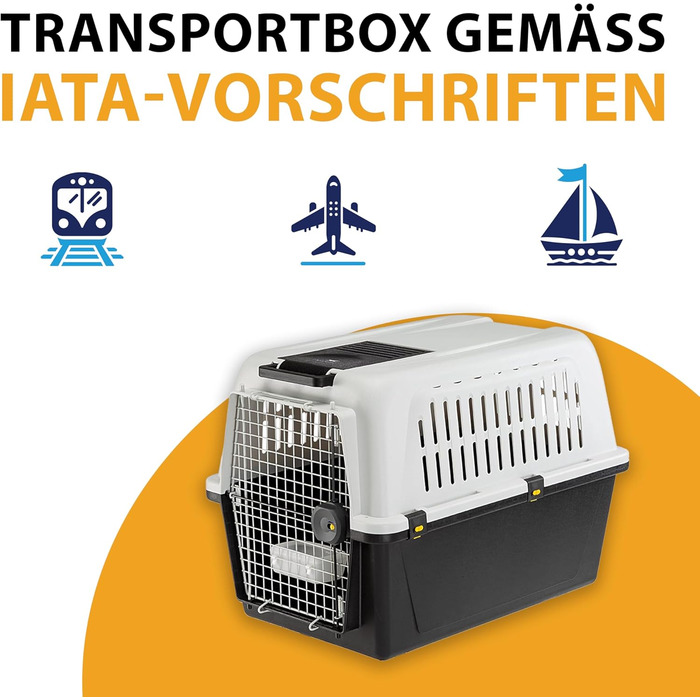 Переноска для собак Ferplast ATLAS 50, сіра, середніх порід, 55,5 x 81 x 59,5 см