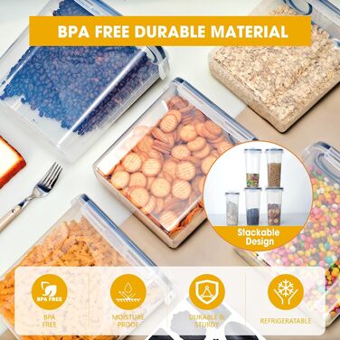 Набір контейнерів для зберігання Romon (4 шт, 2.5L) з кришкою, BPA-free, для кухні, з етикетками