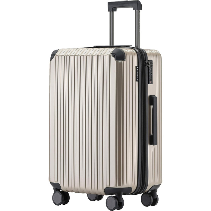 Чемодан на 4 колесах з TSA-замком та телескопічною ручкою, жорсткий корпус (Champagne, Mittler)