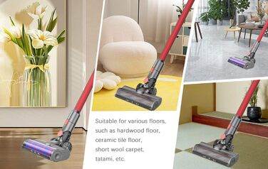 Насадка для пилососа Dyson V7 V8 V10 V11 V15: м'яка щітка-ролик та турбощітка з LED-підсвічуванням для твердих підлог