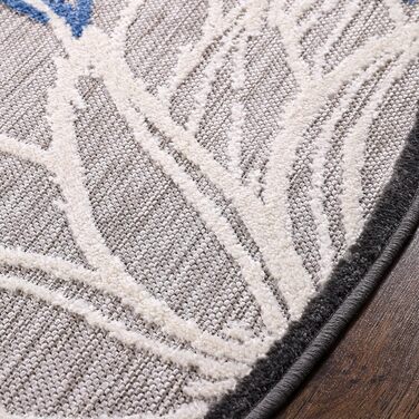 Килимок Impression Outdoor - вологостійкий, для балкона, тераси, саду, дому (120 см, сіро-блакитний)