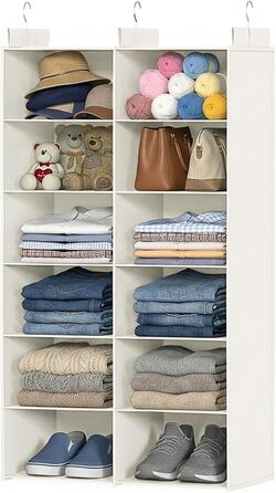 Органайзер для одягу на 6 рівнів, розкладний, з металевими гачками - для шафи, спальні, гуртожитку