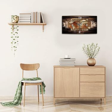 BM Funk Quartz Wall Clock Radio Wall Clock Radio Wall Clocks Radio Clock Radio Clocks No Ticking Silent Noiseless Quiet Modern Without Ticking Sound Large XXL Living Room Kitchen Digital Art Abstract 7889-1a