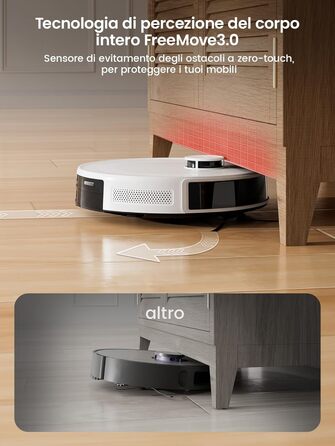 Робот-пилосос LEFANT M2 з функцією миття, 6000Pa, LiDAR-навігація, зони заборони, керування через додаток/Alexa, для шерсті тварин, килимів та твердих підлог