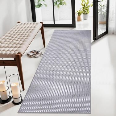 Килимок для ванної кімнати Badteppich Chenille, протиковзкий та вологопоглинаючий, 50x150 см, світло-сірий