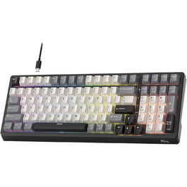 Ігрова механічна клавіатура Royal Kludge RK100 з RGB-підсвічуванням, 100 клавіш, QWERTY, Hot-Swap, USB, підтримка AI