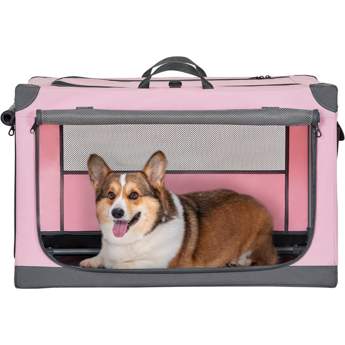 Транспортна переноска для собак та котів Petsfit, складана, для подорожей та авто, рожева, M