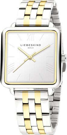 Жіночий годинник Liebeskind Berlin – Квадратний годинник 28x28 мм, водостійкий 3 ATM, ремінець з нержавіючої сталі, шкіри або мікросітки – Сучасний та універсальний (срібний / золотий)