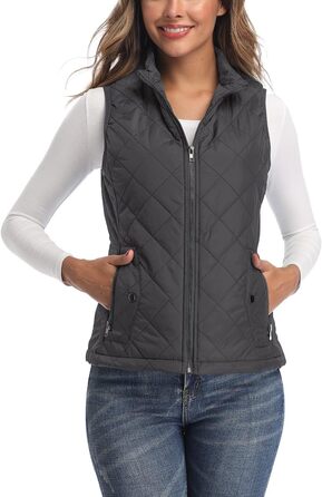 Жіноча легка куртка Longking з блискавкою, вологовідштовхуюча, для активного відпочинку (S, темно-сірий)