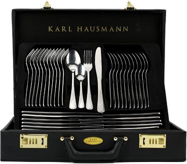 Cutlery Set, Dinnerware for 12 People, 72-Piece Stainless Steel, Cutlery Set including Case with Flatware and Cake Server, Dishwasher Safe, Silverware (EVELINE)