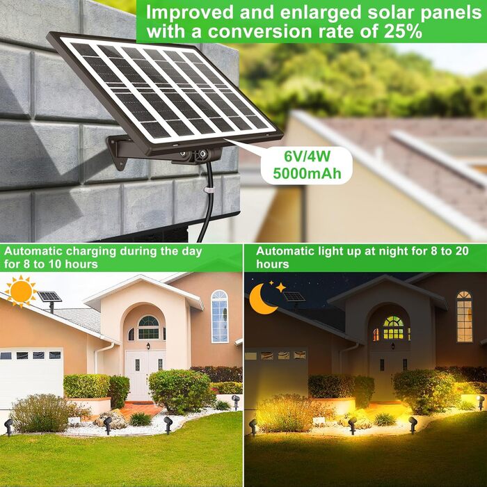 CLY Solar Lamps for Outdoors, Solar Spotlights Garden Light with Remote Control IP66 Waterproof 10 Colors 30 Dynamic Modes Timer Garden Lighting for Gardens Path Christmas Decoration 6 Pieces (Warm White/Natural/Cold White, 4 Pieces)