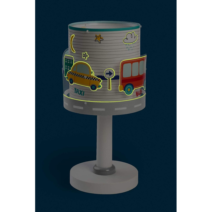Dalber Children's Table Lamp Bedside Lamp Baby Travel Cars and Airplanes, Colorful