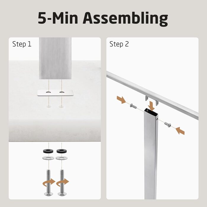 Підставка для рушників KES, вільна стоянка, 3 стійки, нержавіюча сталь SUS304, з мармуровою основою, BTH217S3-2