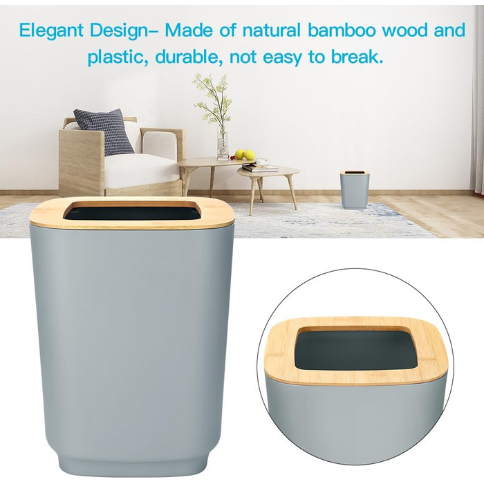 Набір аксесуарів для ванної кімнати JOTOM з бамбука (6 шт.) - сірий