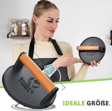 Преміум прес для бургерів Oliver's Kitchen® з чавуну для соковитих котлет та BBQ