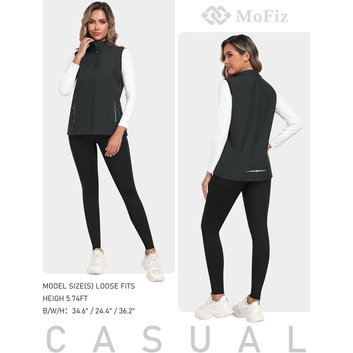 Жіноча софтшеллова жилетка MoFiz для активного відпочинку: трекінг, вандерінг, біг. Сіра, M