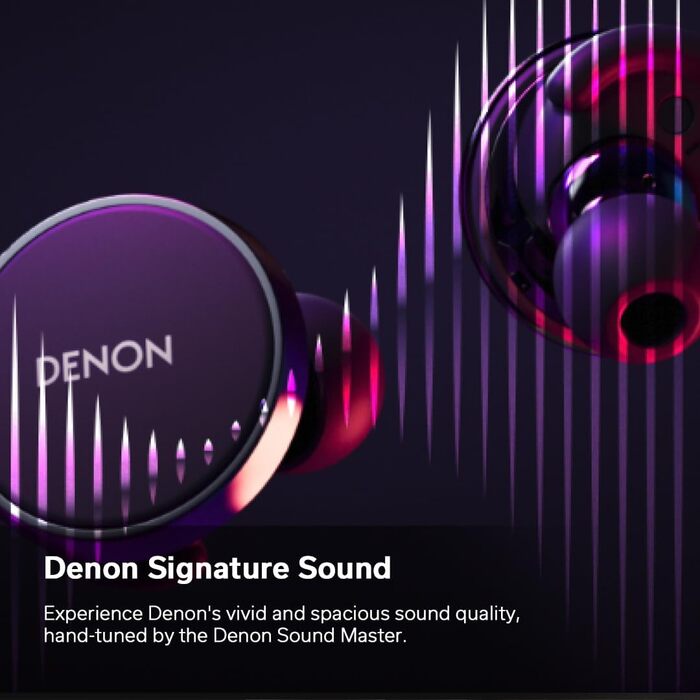 Навушники бездротові Denon PerL White з шумозаглушенням та персоналізованим звуком Masimo