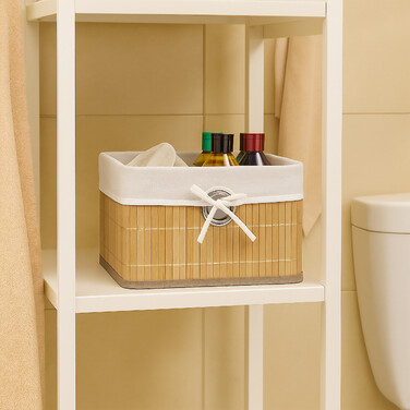 Relaxdays Bamboo Storage Basket Set