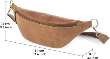 Чоловіча/Жіноча сумка через плече Berliner Bags Preiu Bauchtasche, сумка на пояс, шкіряна, кросбоді, для чоловіків та жінок (Camel, XL)