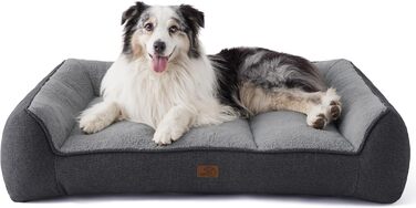 BEDSURE Лежанка для собак великих порід - 106x76 см, товста, з водонепроникною наволочкою, антиковзаюча, з м'якого плюшу Sherpa, темно-сіра