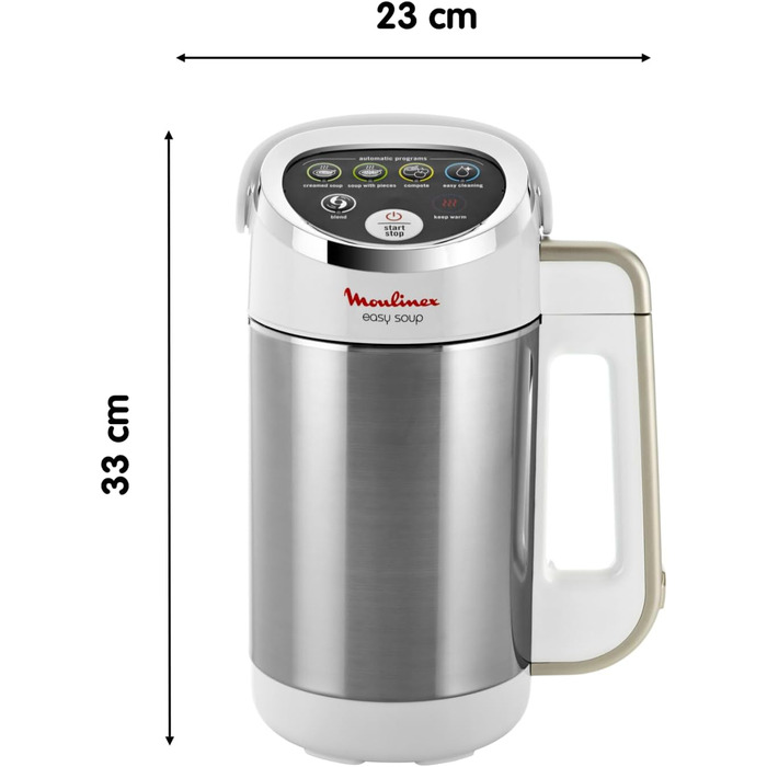 Moulinex LM841110 Easy Soup Blender Heating Mixer (57894031), Plastic, Silver