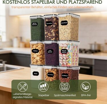 Контейнери для зберігання Greelue 2л (9 шт) герметичні, набір, для кухні, без BPA