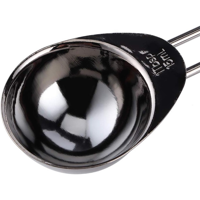 8-Piece Measuring Cup and Spoon Set, Measuring Spoons and Cups Made of Food-Grade Stainless Steel with Scale, Small Measuring Cups with Angled Spout (338g - Black)