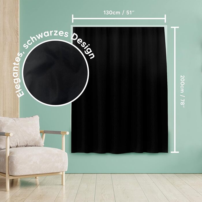 Aycorn Portable Blackout Roller Shade with Suction Cups - Travel Blackout Curtain for Bedrooms and Children's Rooms - Adjustable, 130x200cm - No Drilling, Includes Adhesive Strips - Space Pattern (Black)