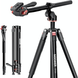 Штатив для камери NEEWER з моноподом, 72 дюйми, алюміній, міцна конструкція для DSLR, екшн-камер, відеокамер, кульковий голковий вушко 360°, платформа Arca-Swiss, максимальне навантаження 15 кг, серветка для очищення