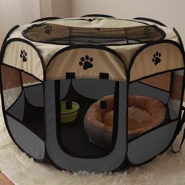 Клітка-вигул для цуценят 91x91x58 см, складана переносна клітка для тварин, для собак, кроликів, морських свинок, котів, для дому та відпочинку на природі