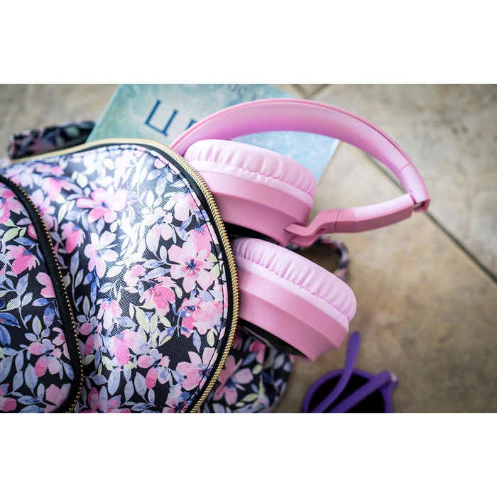 Дитячі навушники PowerLocus Bluetooth Over-Ear з LED-підсвічуванням, 85dB, HD Stereo, мікрофон для телефону, планшета, ПК, TV (N-Рожевий)