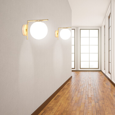 Relaxdays Brass Globe Wall Light