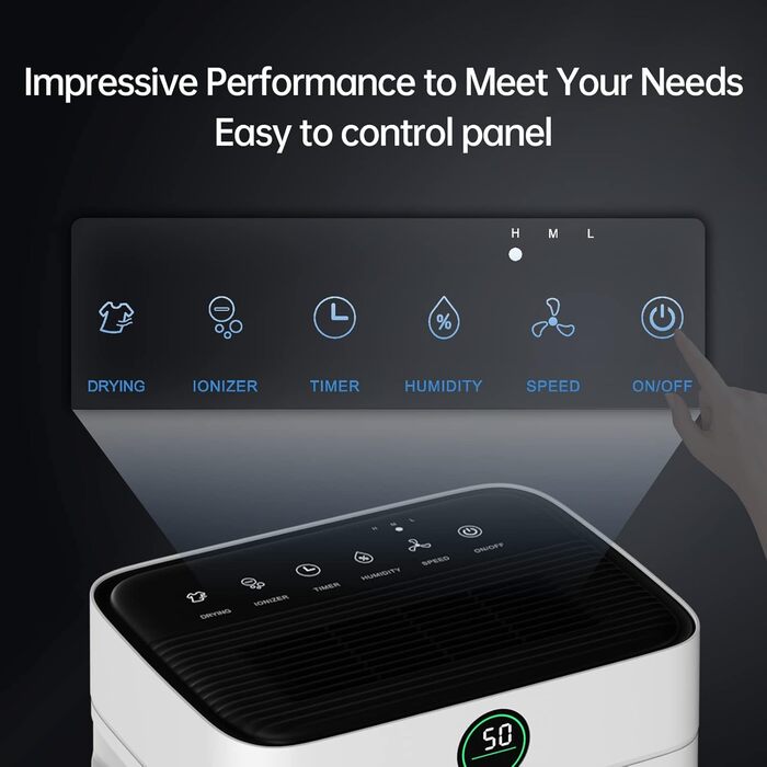 Вологопоглинач повітря 25л з таймером 24г, автоматичним розморожуванням та безперервним відведенням води