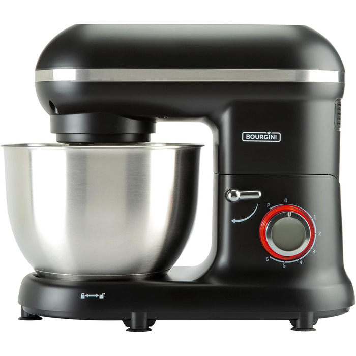 Stand Mixer - Classic Kitchen Chef Black - Kitchen Mixer - Food Processor with 4.5 Liter Capacity, 1300-Watt Motor