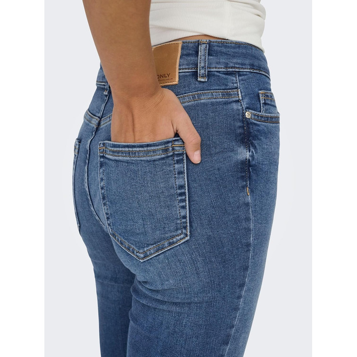 Джинси жіночі кльош ONLBLUSH середньої посадки, синій денім, розмір M/30L