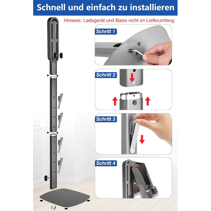 Настінна кріплення для пилососа Dyson (Gen5, V15, V12, V11, V10, V8, V7, V6) з вуглецевої сталі, сірий