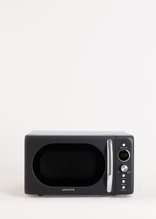 Мікрохвильова піч з грилем Retro, 20 л, кремово-білий колір, LCD-дисплей, 9 меню, багатофункціональна