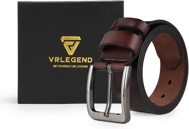 Чоловічий шкіряний ремінь VRLEGEND 110-175см: повноецінна шкіра, ширина 38мм, для джинсів, бізнесу, в стилі ретро