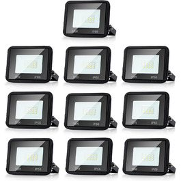 LED Floodlights Outdoor, Pack of 5, IP66 Waterproof Floodlights for Indoor and Outdoor Use, 8500LM Super Bright Outdoor Spotlights, 120 Degree Outdoor Lighting 6000K Cool White Floodlights (10 Pack, 10W)